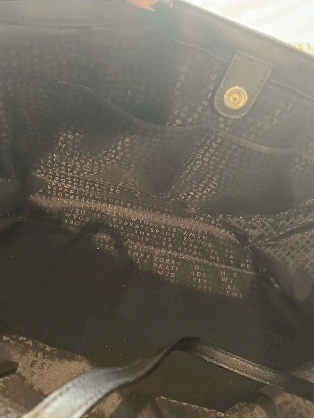 kate spade Black Tote with Gold Plate